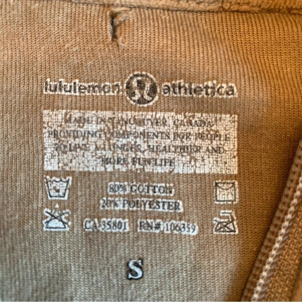 🧥 Lululemon Tan Full-Zip Hooded Sweater – Early-Era / OG Style – Women’s Small 🧥 - Picture 12 of 15